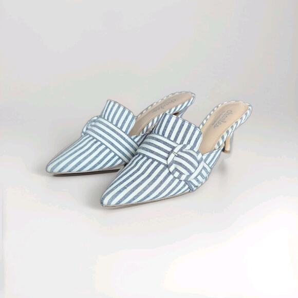 Charles By Charles David Shoes - Charles by Charles David Striped Acapulco Mules W/ Buckle Size 7 1/2 Euc